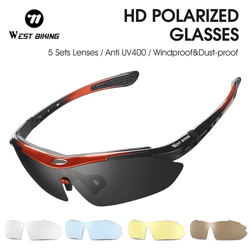 WEST BIKING Polarized Cycling Glasses 5 Lens Men Women Sports Sunglasses Road MTB Mountain Bike Bicycle Riding Goggles Eyewear
WEST BIKING Polarized Cycling Glasses 5 Lens Men Women Sports Sunglasses Road MTB Mountain Bike Bicycle Riding Goggles Eyewear