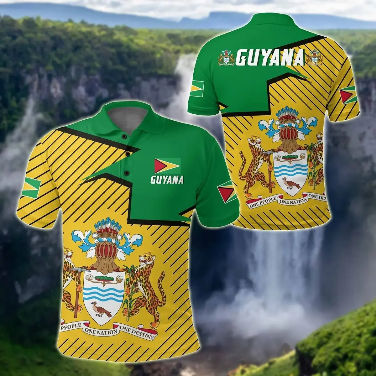 Guyana Flag & Coat of Arms Customized Polo Shirts Summer Casual Streetwear Men's Fashion Loose Jersey Plus Size Sportswear
Guyana Flag & Coat of Arms Customized Polo Shirts Summer Casual Streetwear Men's Fashion Loose Jersey Plus Size Sportswear
