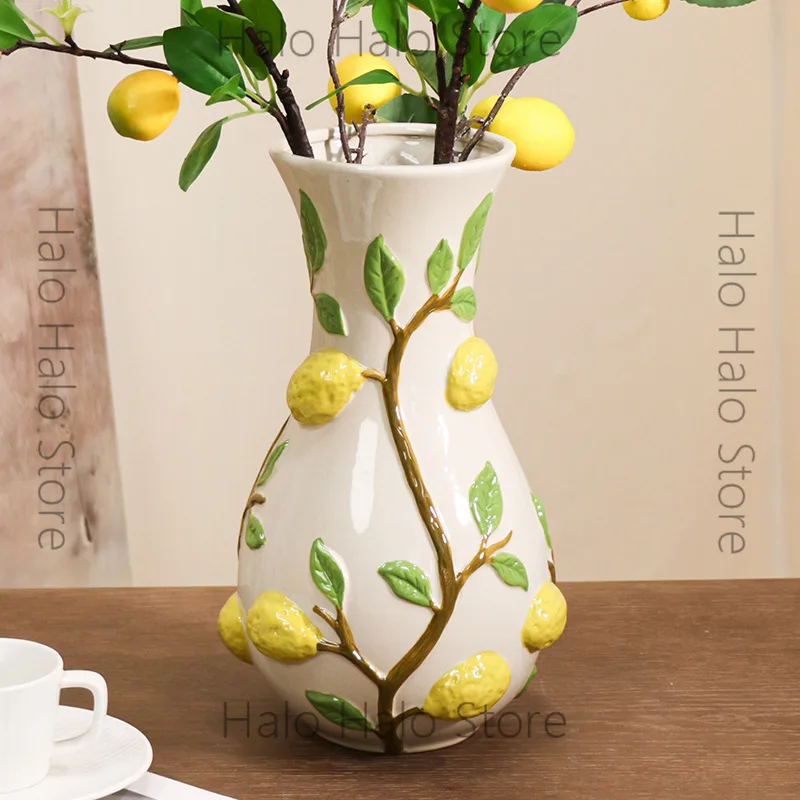 Lemon vase handmade hand-colored large vase living room entrance new Chinese decorative ornament
Lemon vase handmade hand-colored large vase living room entrance new Chinese decorative ornament