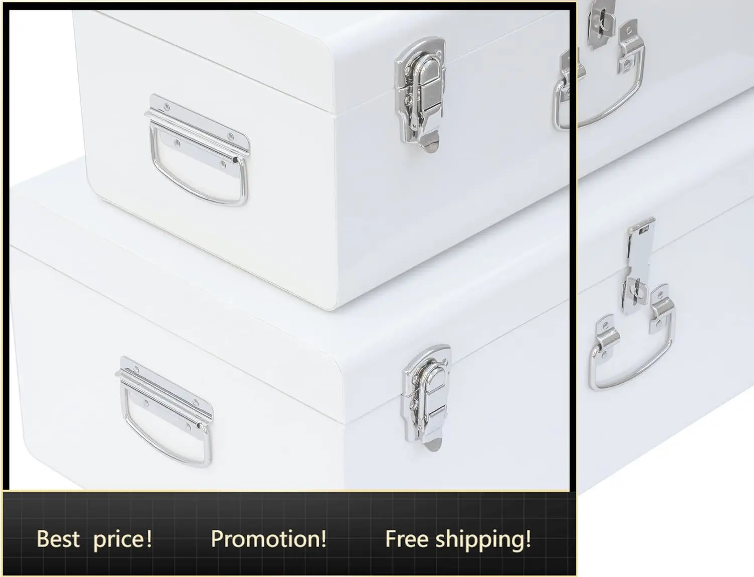 Decorative Large Metal Box Storage Trunk Chest Set of 2 College Dorm Organizer with Hardware Hasps and Handle for Home Deocr,23.
Decorative Large Metal Box Storage Trunk Chest Set of 2 College Dorm Organizer with Hardware Hasps and Handle for Home Deocr,23.