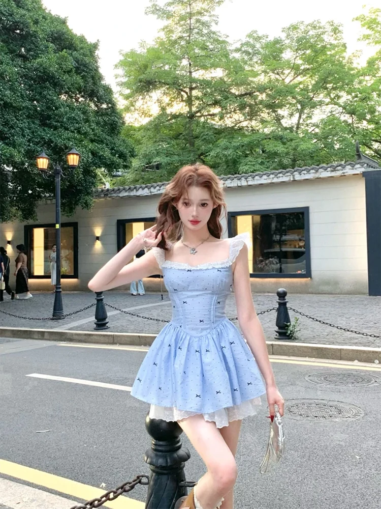 Strive Umei Princess Style Polka Dot Knot Waist Cinching Fly Sleeve Women's Summer Dress Sweet Style Short Dress
Strive Umei Princess Style Polka Dot Knot Waist Cinching Fly Sleeve Women's Summer Dress Sweet Style Short Dress