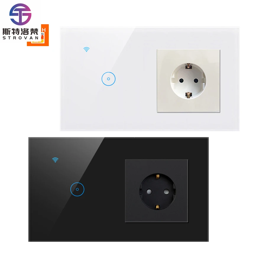 STLF Tuya Alexa Google Assistant Home Smart Zigbee Wall Socket Universal Standard With Switch
