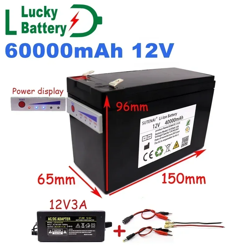 Аккумулятор литиевый Lucky, 12 В, 60 А, 18650, для солнечной энергии и электромобиля, с зарядным устройством
Аккумулятор литиевый Lucky, 12 В, 60 А, 18650, для солнечной энергии и электромобиля, с зарядным устройством