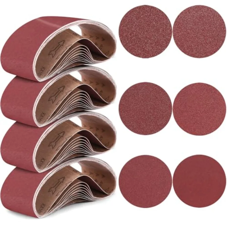 Pieces Sanding Belts and Sanding Discs Set Includes 4 x 36 Inch Belts 80/120/150/240/400 Grits and 6 Inch Self Adhesive No Hole
Pieces Sanding Belts and Sanding Discs Set Includes 4 x 36 Inch Belts 80/120/150/240/400 Grits and 6 Inch Self Adhesive No Hole