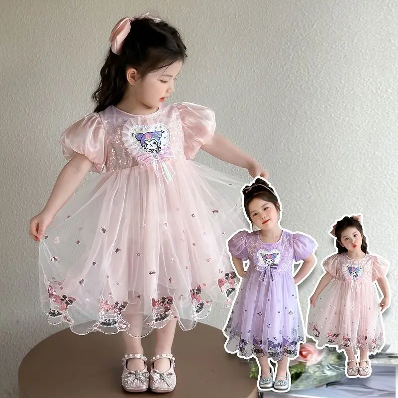 Sanrio Kawaii Princess Dress Kuromi Girls Dress New Style Summer Children Princess Dress Puff Sleeves Sweet Fairy Beauty Dress
Sanrio Kawaii Princess Dress Kuromi Girls Dress New Style Summer Children Princess Dress Puff Sleeves Sweet Fairy Beauty Dress