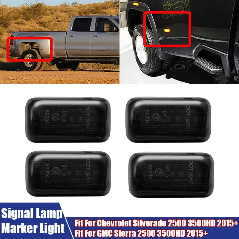 4 шт., автомобильные аксессуары, сигнальные лампы для Chevrolet Silverado 2500 3500HD 2015 / GMC Sierra 2500 3500HD 2015
4 шт., автомобильные аксессуары, сигнальные лампы для Chevrolet Silverado 2500 3500HD 2015 / GMC Sierra 2500 3500HD 2015