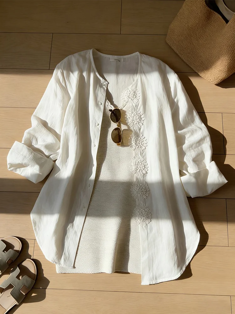 White 3D Flower Shirt Strap Dress Set Women Summer Slimming Gentle Pure Desire Two-Piece Set Long Sleeve Short Skirt
White 3D Flower Shirt Strap Dress Set Women Summer Slimming Gentle Pure Desire Two-Piece Set Long Sleeve Short Skirt