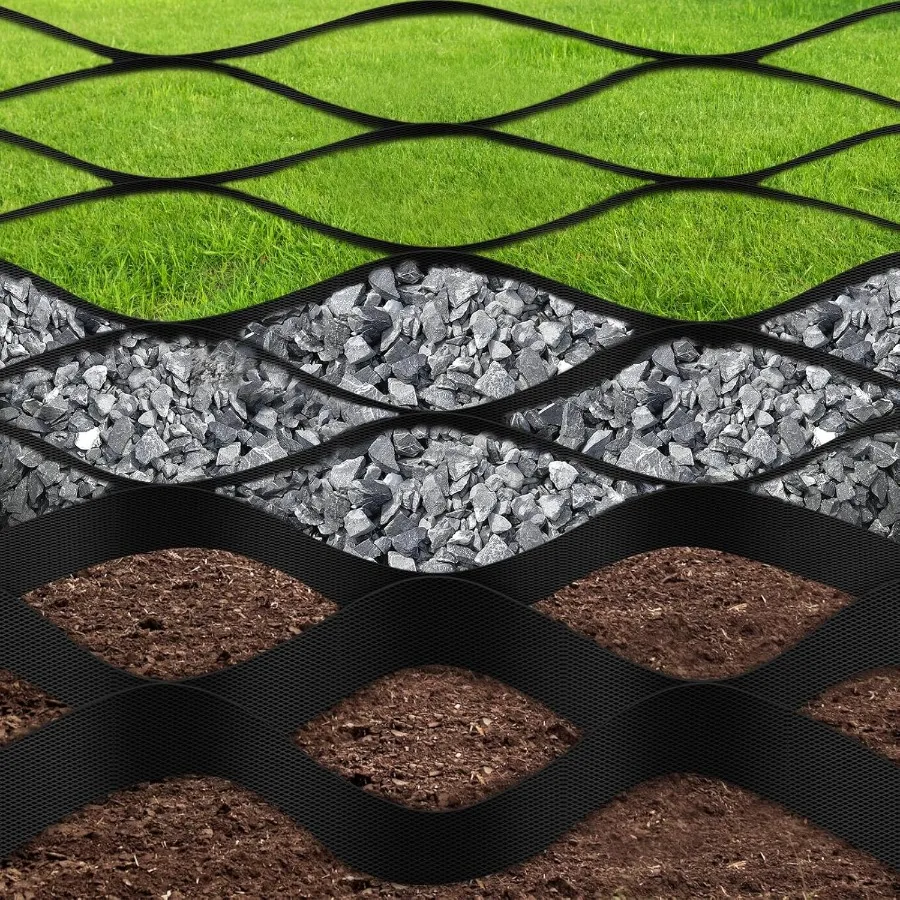 2" Thick Gravel Grid 16.5FTx6.5FT Geogrid 1885Lbs per Sq Ft Ground Grid Heavy Duty Geocell AntiDeformation Permeable Pavers for
2" Thick Gravel Grid 16.5FTx6.5FT Geogrid 1885Lbs per Sq Ft Ground Grid Heavy Duty Geocell AntiDeformation Permeable Pavers for