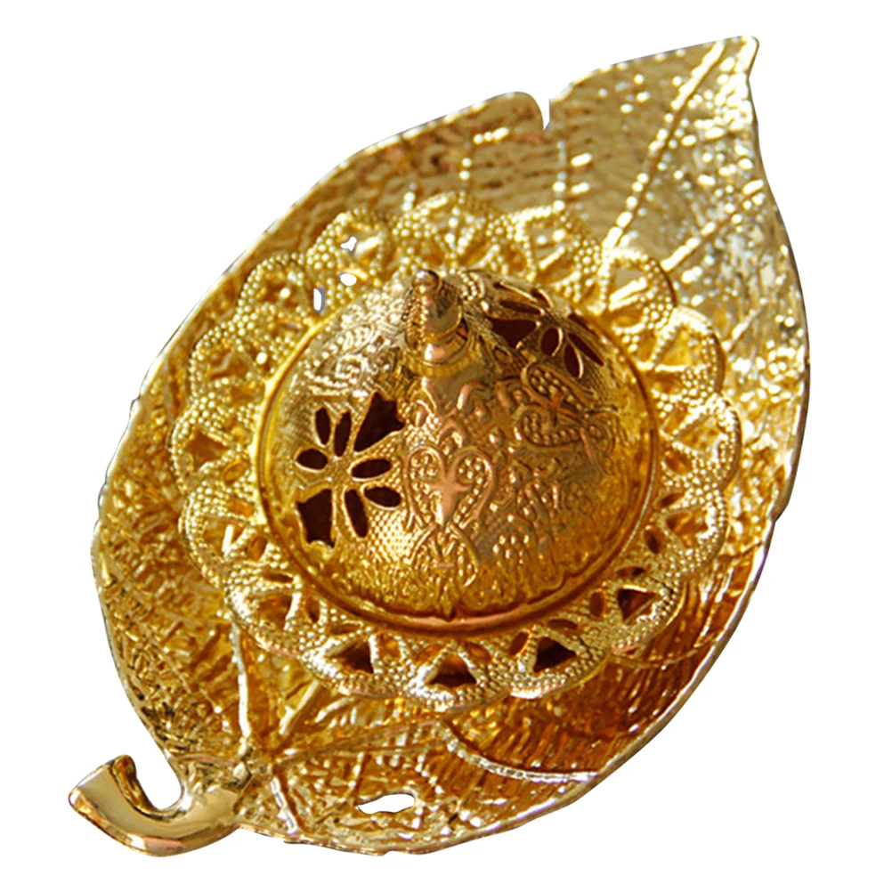 Metal Middle East Style Incense Burner Elegant Censer Decor Golden Leaf Tray Mini Tower Bedroom Study Yoga Room
Metal Middle East Style Incense Burner Elegant Censer Decor Golden Leaf Tray Mini Tower Bedroom Study Yoga Room