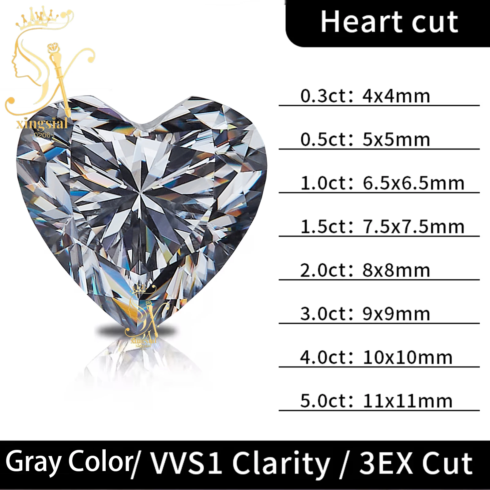 Grey Moissanite Heart Cut Moissanite With GRA Certificated Pass Diamond Tester for DIY Jewelry Making Loose Gemstone Factory
Grey Moissanite Heart Cut Moissanite With GRA Certificated Pass Diamond Tester for DIY Jewelry Making Loose Gemstone Factory