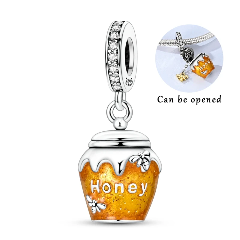 925 Sterling Silver Charms Bead Zircon Openable Honey Jar Dangle Fit Original Bracelet DIY Women Jewelry Gift
925 Sterling Silver Charms Bead Zircon Openable Honey Jar Dangle Fit Original Bracelet DIY Women Jewelry Gift