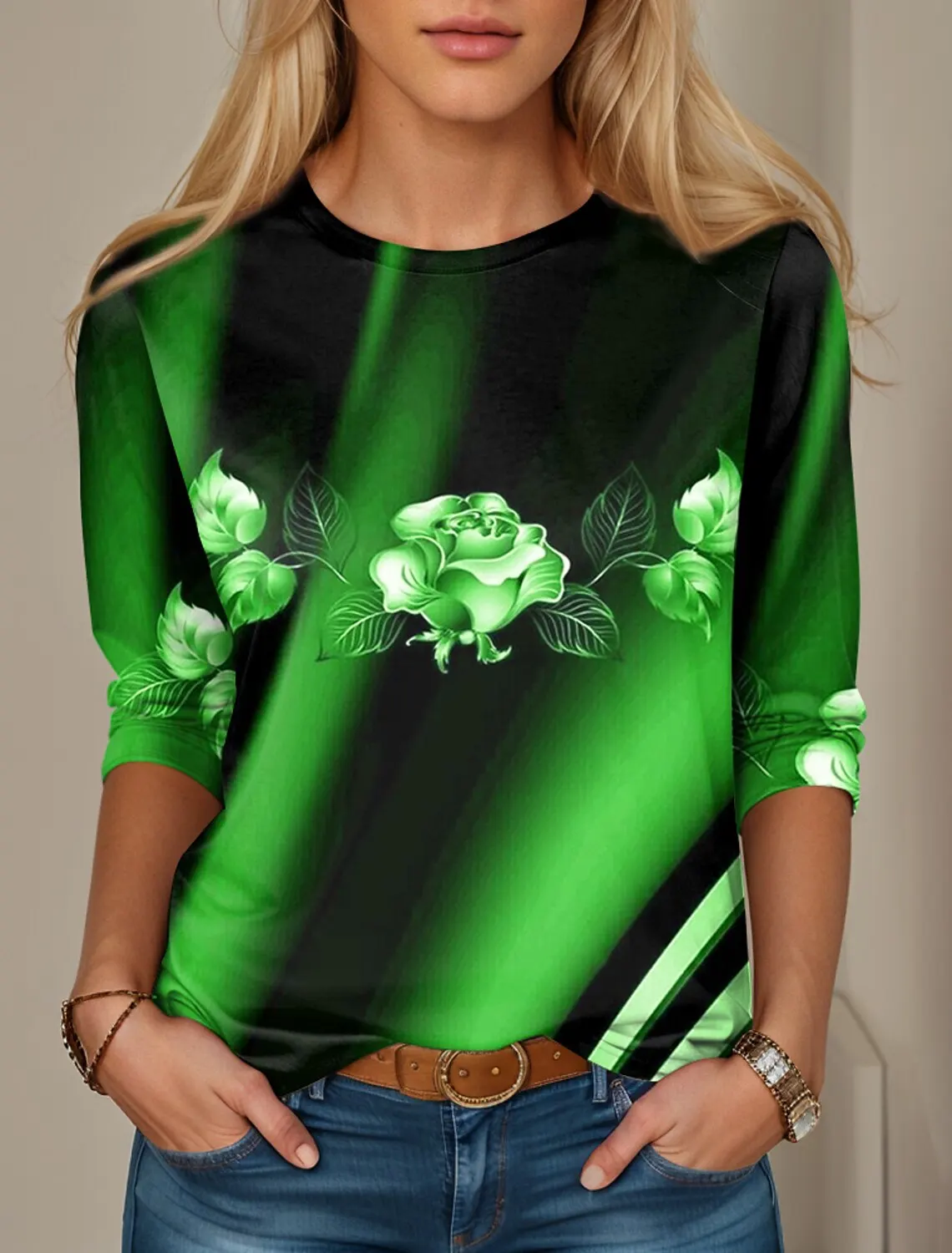 Women's T shirt Tee Floral Red Blue Purple Print Long Sleeve Tops Holiday Weekend Fashion Round Neck Regular Fit Spring & Fall
Women's T shirt Tee Floral Red Blue Purple Print Long Sleeve Tops Holiday Weekend Fashion Round Neck Regular Fit Spring & Fall