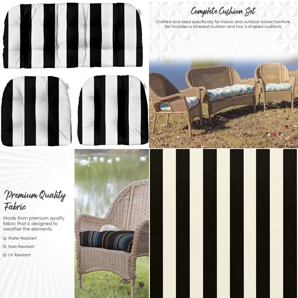 All-Weather Wicker Cushion Set for Outdoor Loveseat - 3-Piece with Tufted Design | 41x19 & 19x19 | Water Resistant Spun Fabric |
All-Weather Wicker Cushion Set for Outdoor Loveseat - 3-Piece with Tufted Design | 41x19 & 19x19 | Water Resistant Spun Fabric |