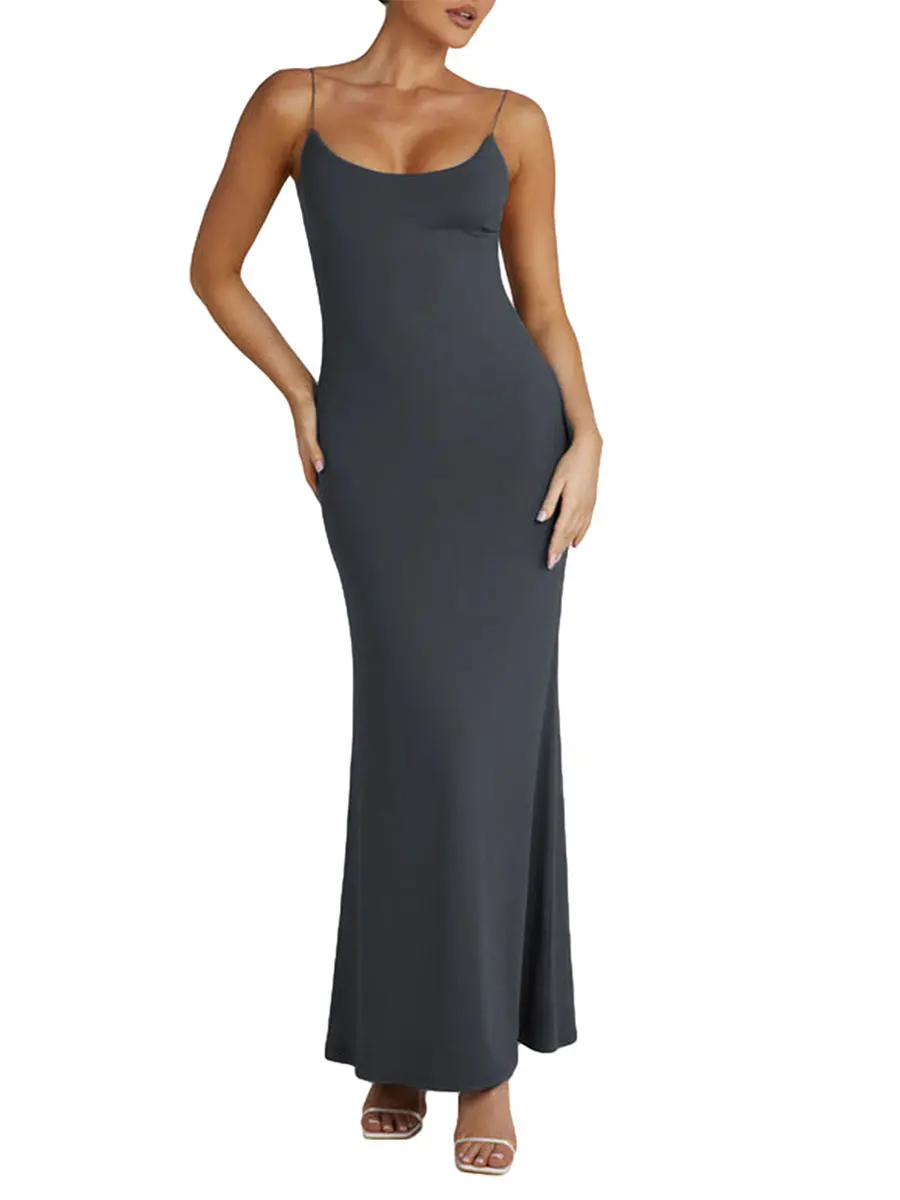 Women Summer Cami Long Dress Casual Solid Color Sleeveless Spaghetti Straps Low Cut Backless Dress
Women Summer Cami Long Dress Casual Solid Color Sleeveless Spaghetti Straps Low Cut Backless Dress