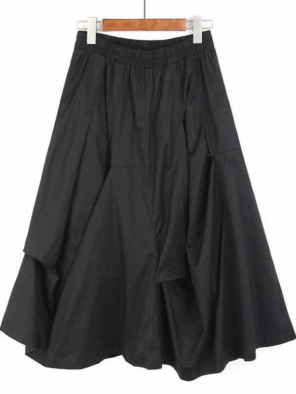 Dark Style Asymmetrical Pleated Loose A-Line Skirt Mid-Length Conceal Meat Fashion Tone Sensation Casual High Waist Cotton Skirt
Dark Style Asymmetrical Pleated Loose A-Line Skirt Mid-Length Conceal Meat Fashion Tone Sensation Casual High Waist Cotton Skirt