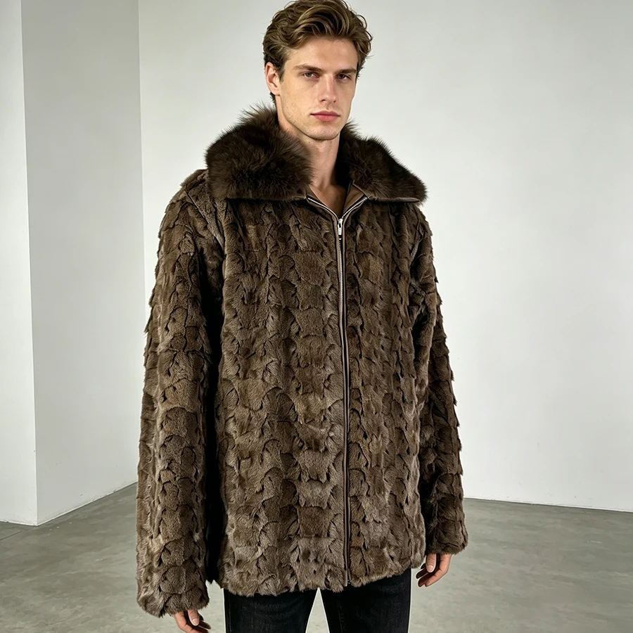 Natural Mink Fur Zippered Jacket Real Fox Fur Coat With Turndown Collar Furry Jacket Luxury Winter Jackets For Men
Natural Mink Fur Zippered Jacket Real Fox Fur Coat With Turndown Collar Furry Jacket Luxury Winter Jackets For Men