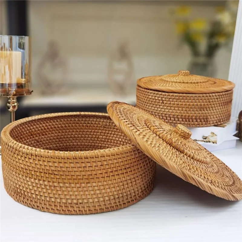 PORK-Rattan Basket With Lid, Hand-Woven Storage Basket, Lidded Wicker Basket For Organizing, Rattan Box, Rattan Storage Bin
PORK-Rattan Basket With Lid, Hand-Woven Storage Basket, Lidded Wicker Basket For Organizing, Rattan Box, Rattan Storage Bin
