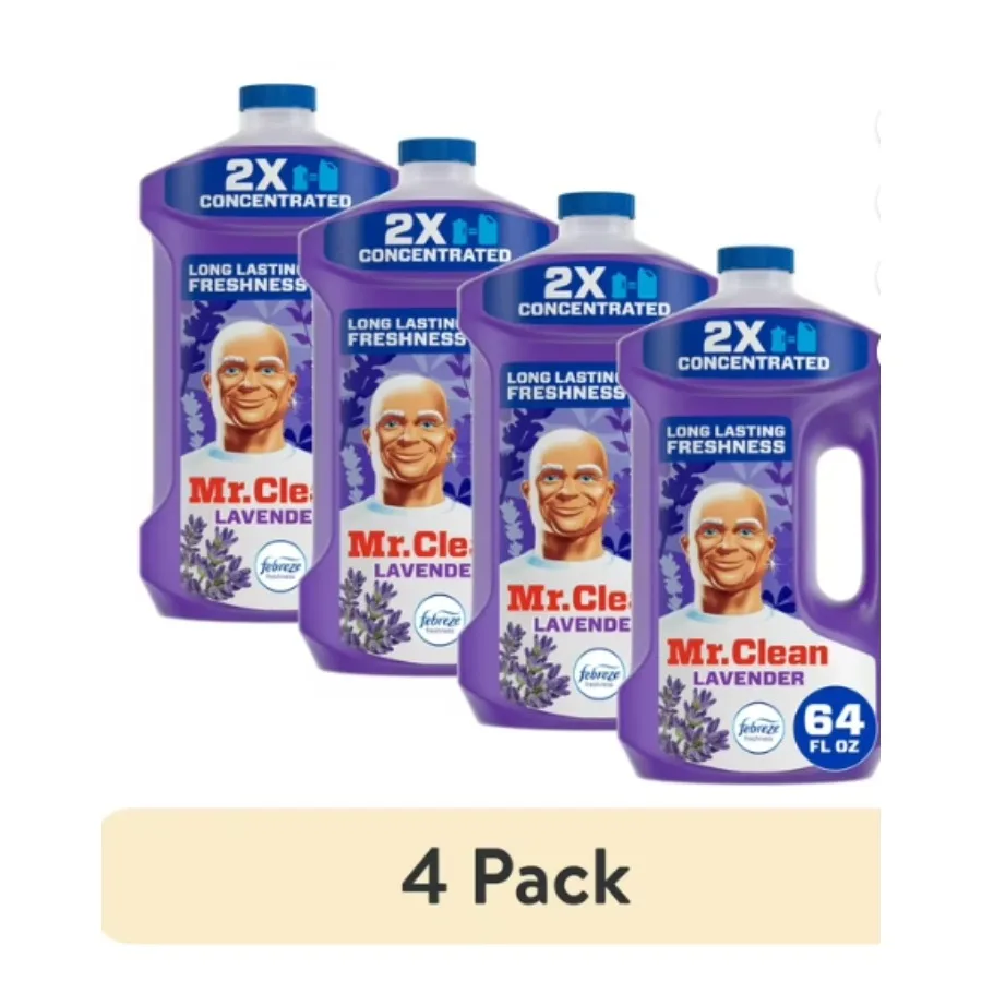 4 упаковки Mr. Clean 2X концентрированный очиститель для нескольких поверхностей с универсальным очистителем Febreze Lavender, 64 жидких унции
4 упаковки Mr. Clean 2X концентрированный очиститель для нескольких поверхностей с универсальным очистителем Febreze Lavender, 64 жидких унции