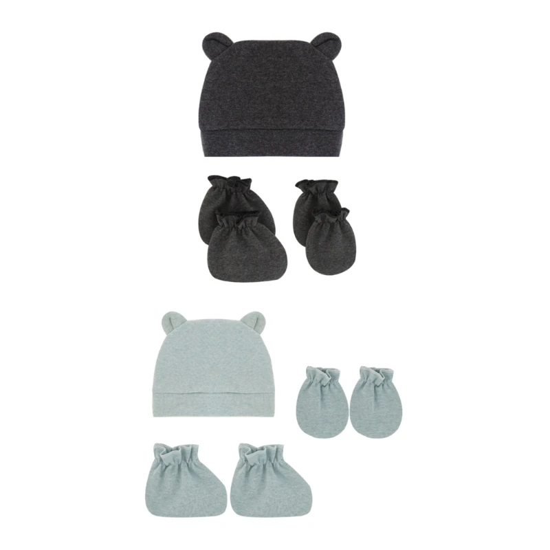 3 Pcs/Set Solid Color Spring Autumn Summer Ear Baby Anti Scratching Soft Cotton Gloves Hat Foot Cover Set Drop shipping
3 Pcs/Set Solid Color Spring Autumn Summer Ear Baby Anti Scratching Soft Cotton Gloves Hat Foot Cover Set Drop shipping
