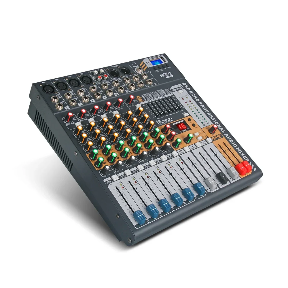 Professional 8-Channel DJ Console DSP EFX Noise Cancelling Audio for Karaoke Pro Sound Powered Mixer Audio Sound Cards Mixers
Professional 8-Channel DJ Console DSP EFX Noise Cancelling Audio for Karaoke Pro Sound Powered Mixer Audio Sound Cards Mixers