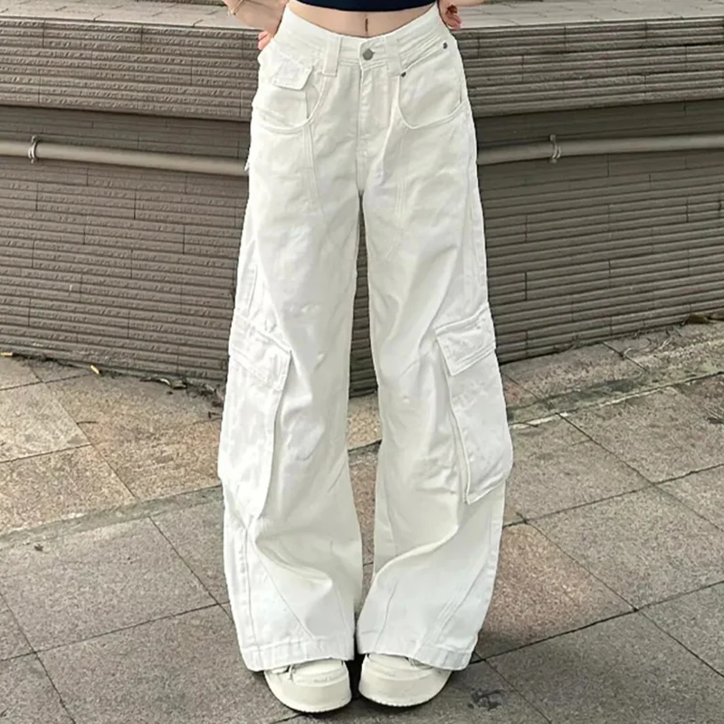 American Style Retro Cargo Jeans Women Summer New High Waist Loose Pants for Woman Casual Slim All Match Wide Leg Pants Mujer
American Style Retro Cargo Jeans Women Summer New High Waist Loose Pants for Woman Casual Slim All Match Wide Leg Pants Mujer