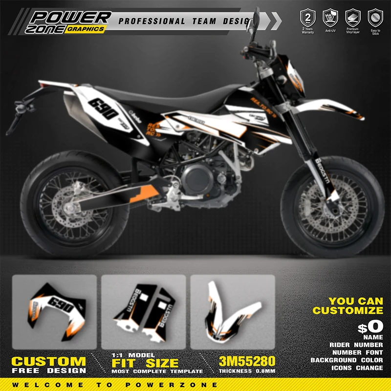 PowerZone for Custom Team Graphics Backgrounds Decals Stickers Kit For KTM 2008-2011 LC4 SMC 690 Motorcycle SUPERMOTO 05
PowerZone for Custom Team Graphics Backgrounds Decals Stickers Kit For KTM 2008-2011 LC4 SMC 690 Motorcycle SUPERMOTO 05