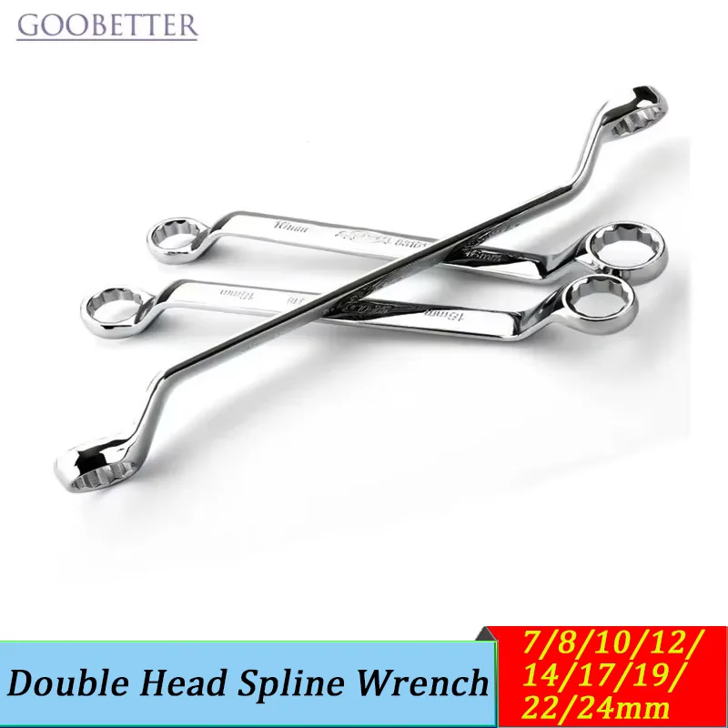 Double Head Spline Wrench Set 7/8/10/12/14/17/19/22/24mm Cr-V Steel Auto Repair Tool Eyeglass Wrench for Motorcycle Bike Durable
Double Head Spline Wrench Set 7/8/10/12/14/17/19/22/24mm Cr-V Steel Auto Repair Tool Eyeglass Wrench for Motorcycle Bike Durable