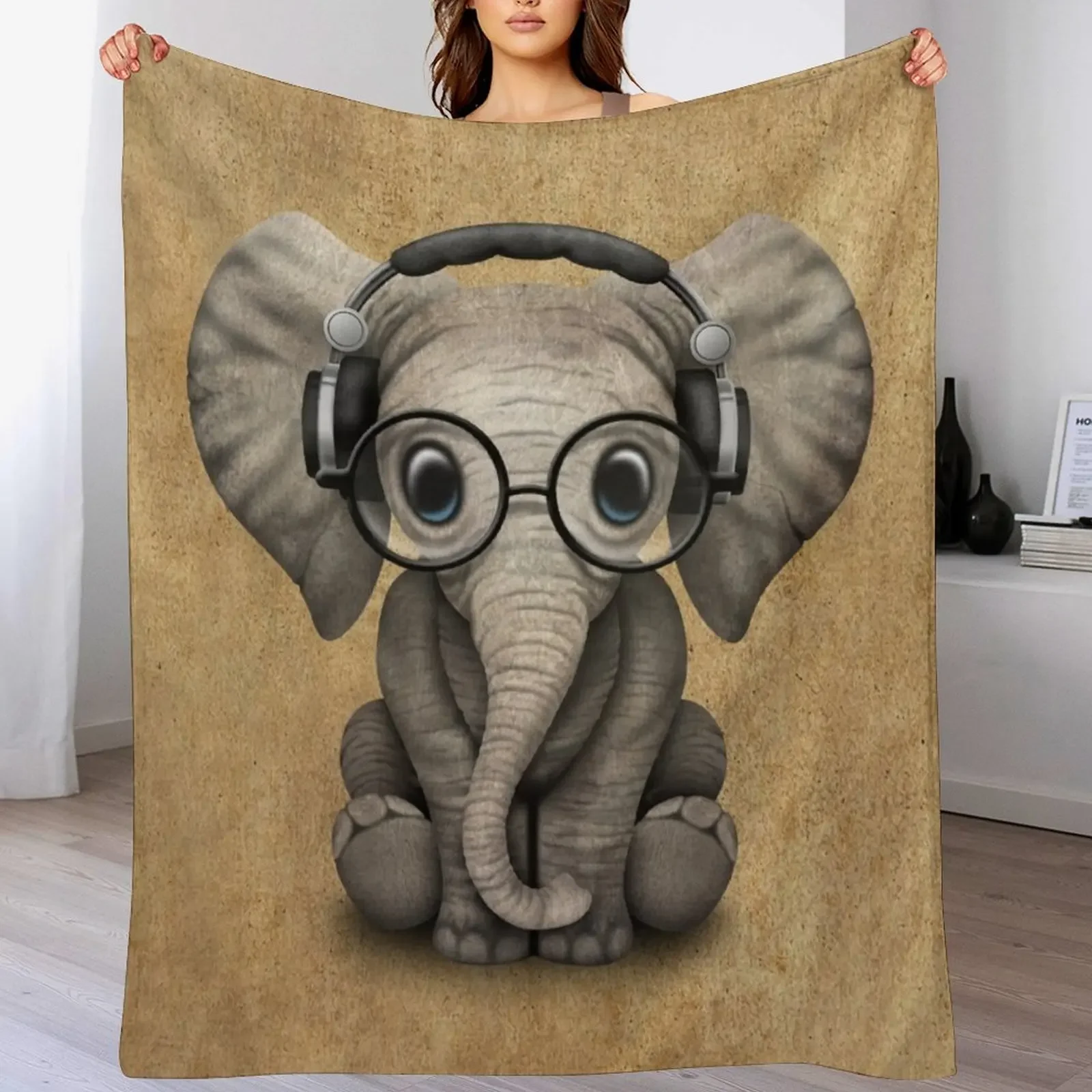 New Cute Baby Elephant Dj Wearing Headphones and Glasses Throw Blanket christmas decoration Summer Furry For Sofa Thin Blankets
New Cute Baby Elephant Dj Wearing Headphones and Glasses Throw Blanket christmas decoration Summer Furry For Sofa Thin Blankets