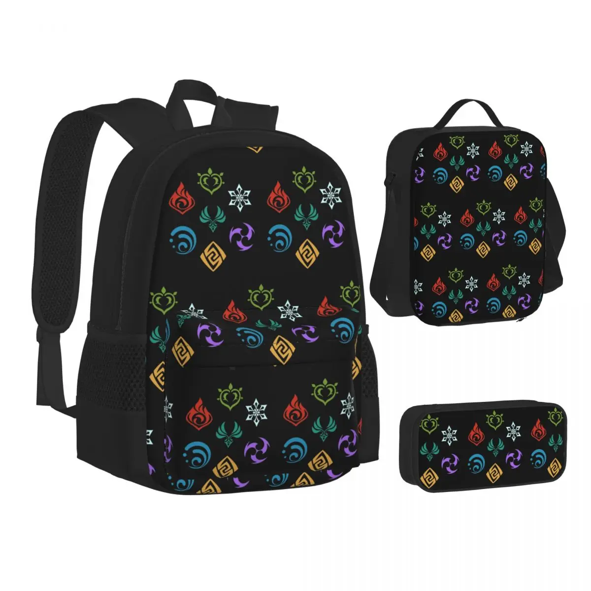 Genshin Impact AllElements Backpacks Boys Girls Bookbag School Bags Kids Rucksack Lunch Bag Pen Bag Three-Piece Set
Genshin Impact AllElements Backpacks Boys Girls Bookbag School Bags Kids Rucksack Lunch Bag Pen Bag Three-Piece Set