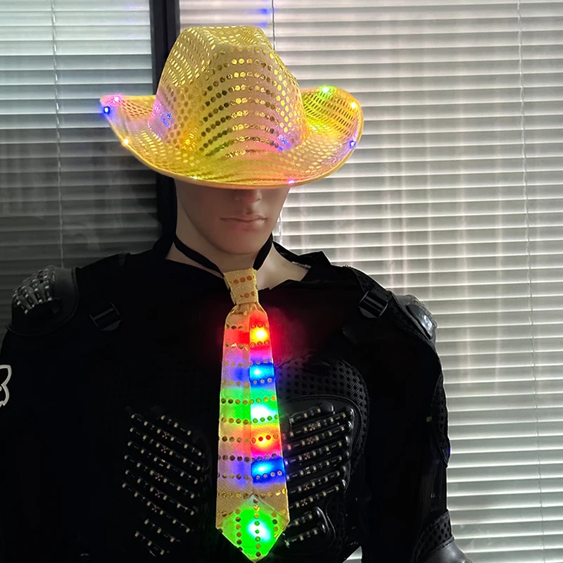 Fashion Colorful LED Tie Glowing For Decor Party Luminous Neon Light Cowboy Hat Flashing In Dark Night Carnival Rave Dancing
Fashion Colorful LED Tie Glowing For Decor Party Luminous Neon Light Cowboy Hat Flashing In Dark Night Carnival Rave Dancing