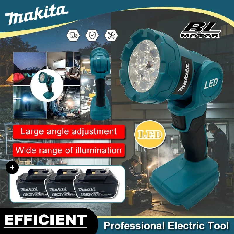 Makita Cordless LED Work Light Rechargeable Flashlight 18V Battery Power Tools Indoor Outdoors Night Searchlight Tools
Makita Cordless LED Work Light Rechargeable Flashlight 18V Battery Power Tools Indoor Outdoors Night Searchlight Tools