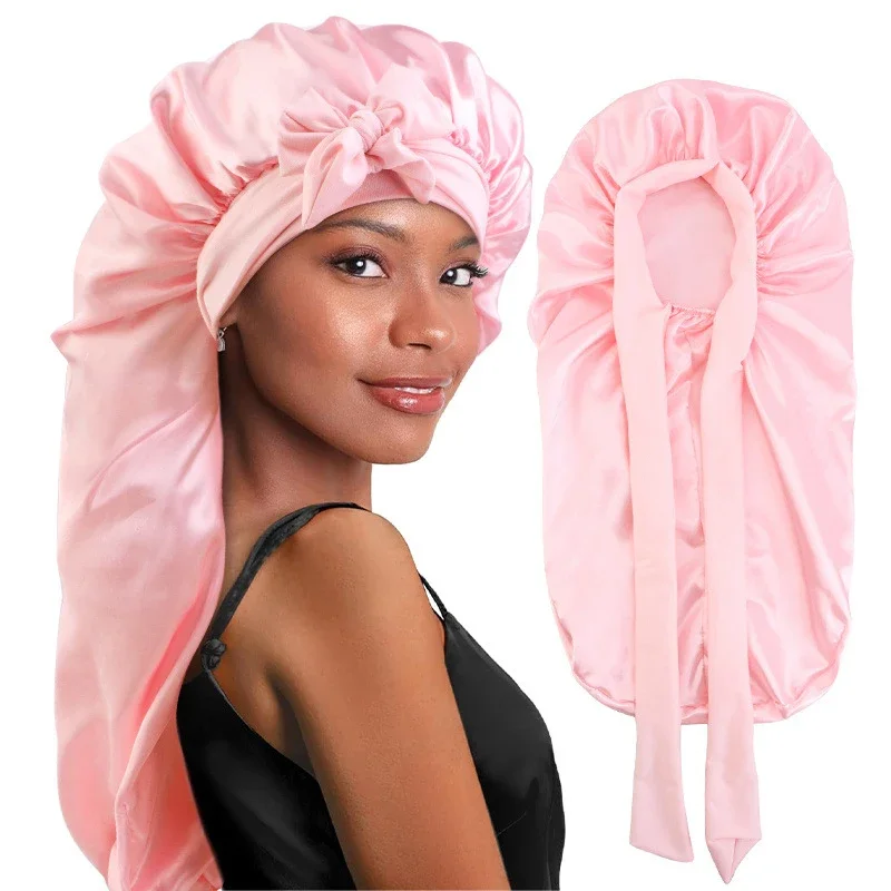 Satin Long Sleeping Cap with Wide Band Head Wrap Women Turban Bonnet Night Sleep Caps Headwrap Silk Hair Care Headwear Headscarf
Satin Long Sleeping Cap with Wide Band Head Wrap Women Turban Bonnet Night Sleep Caps Headwrap Silk Hair Care Headwear Headscarf