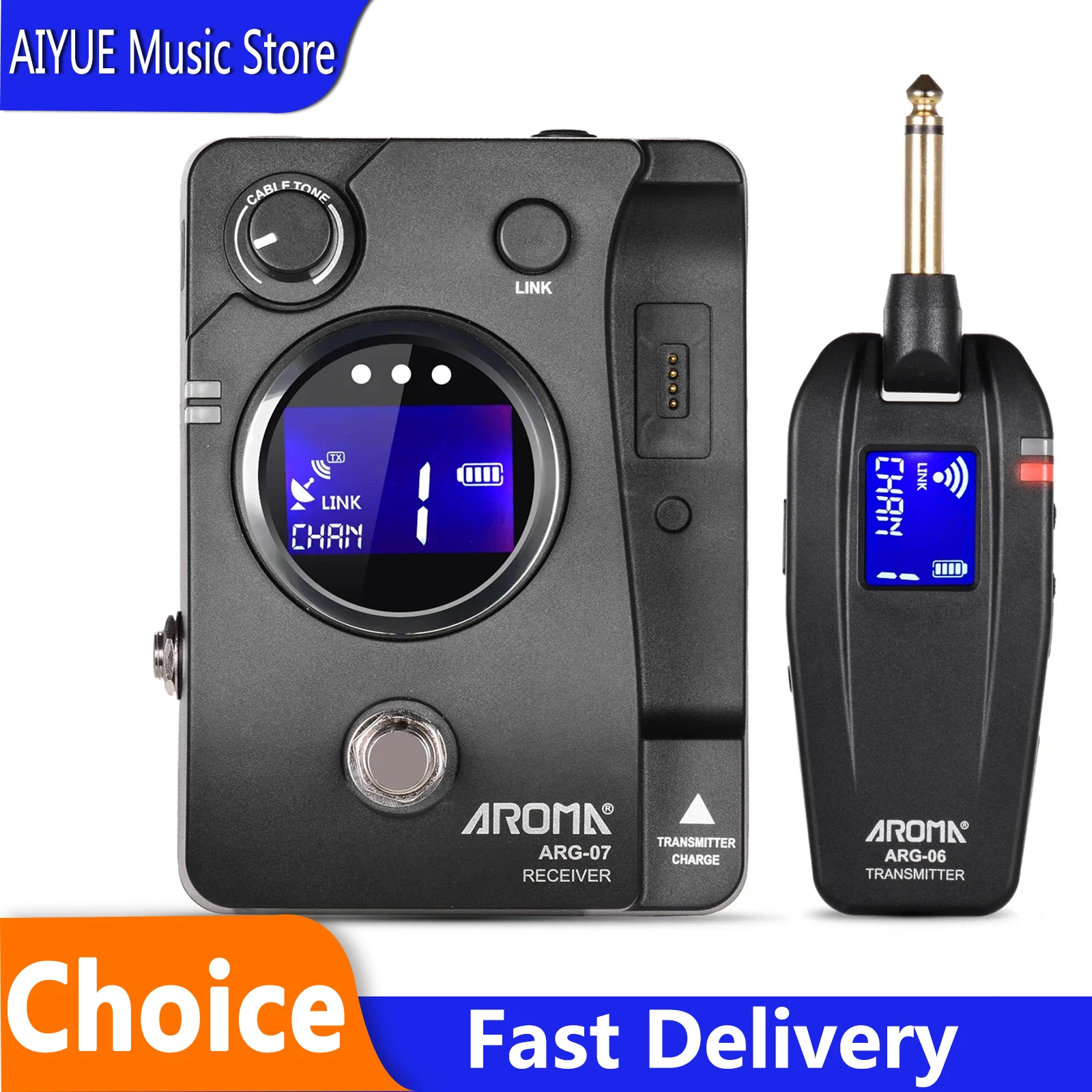Aroma Guitar Wireless Transmission System Transmisster Receiver LCD Display 4 Channels Max. 35m Range ARG-07 Guitar Bass Parts
Aroma Guitar Wireless Transmission System Transmisster Receiver LCD Display 4 Channels Max. 35m Range ARG-07 Guitar Bass Parts