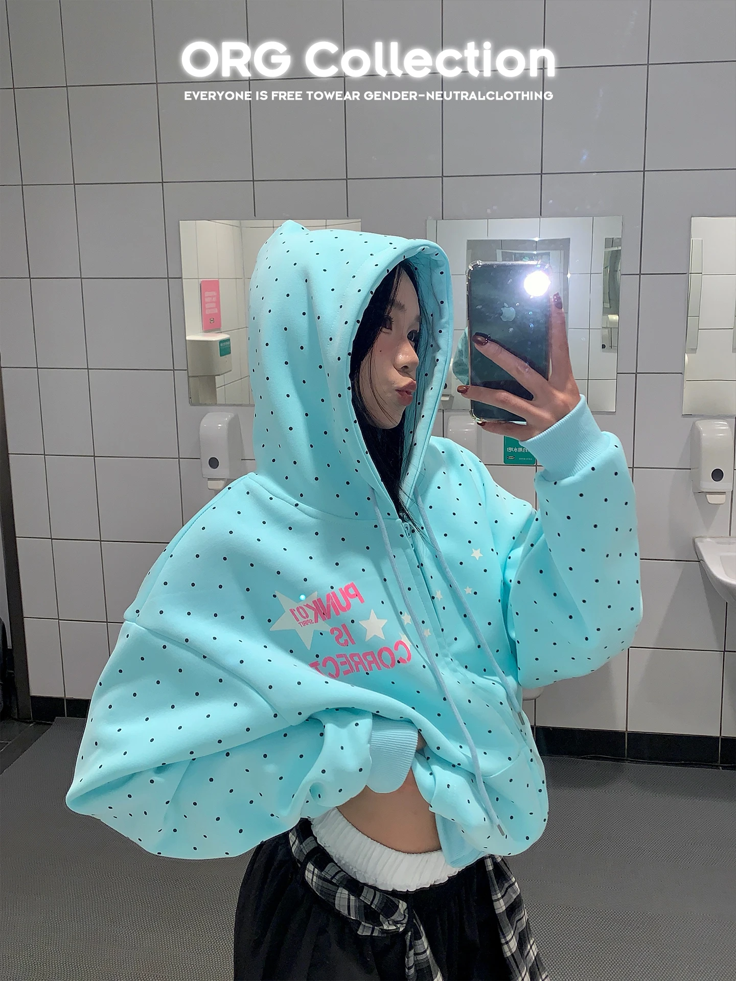 American Sle Polka Dot Letter Print Hooded Open Cardigan Sweatirt Women's Loose Casual Versatile Outerwear
American Sle Polka Dot Letter Print Hooded Open Cardigan Sweatirt Women's Loose Casual Versatile Outerwear