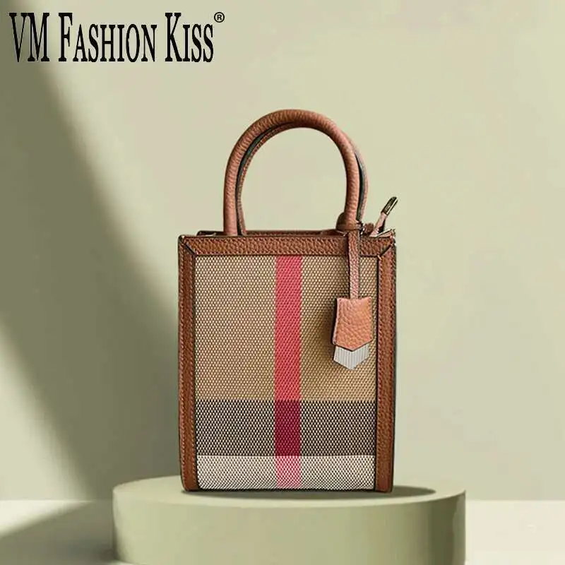 VM FASHION KISS Small Striped Phone Shopping Cute Bag Canvas + Cowhide High Quality Shoulder Bag Tendance 2022 Women's Handbag
VM FASHION KISS Small Striped Phone Shopping Cute Bag Canvas + Cowhide High Quality Shoulder Bag Tendance 2022 Women's Handbag