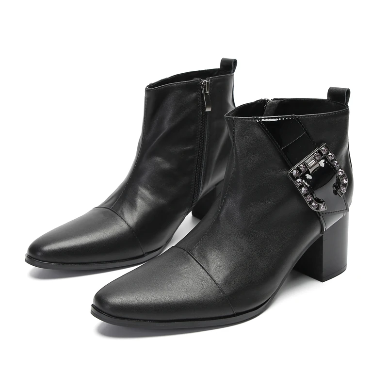 Black Minimalist Style Men Real Leather Formal Shoes Business Office Evening Dress Boots Male Big Size Heightening Short Boots
Black Minimalist Style Men Real Leather Formal Shoes Business Office Evening Dress Boots Male Big Size Heightening Short Boots