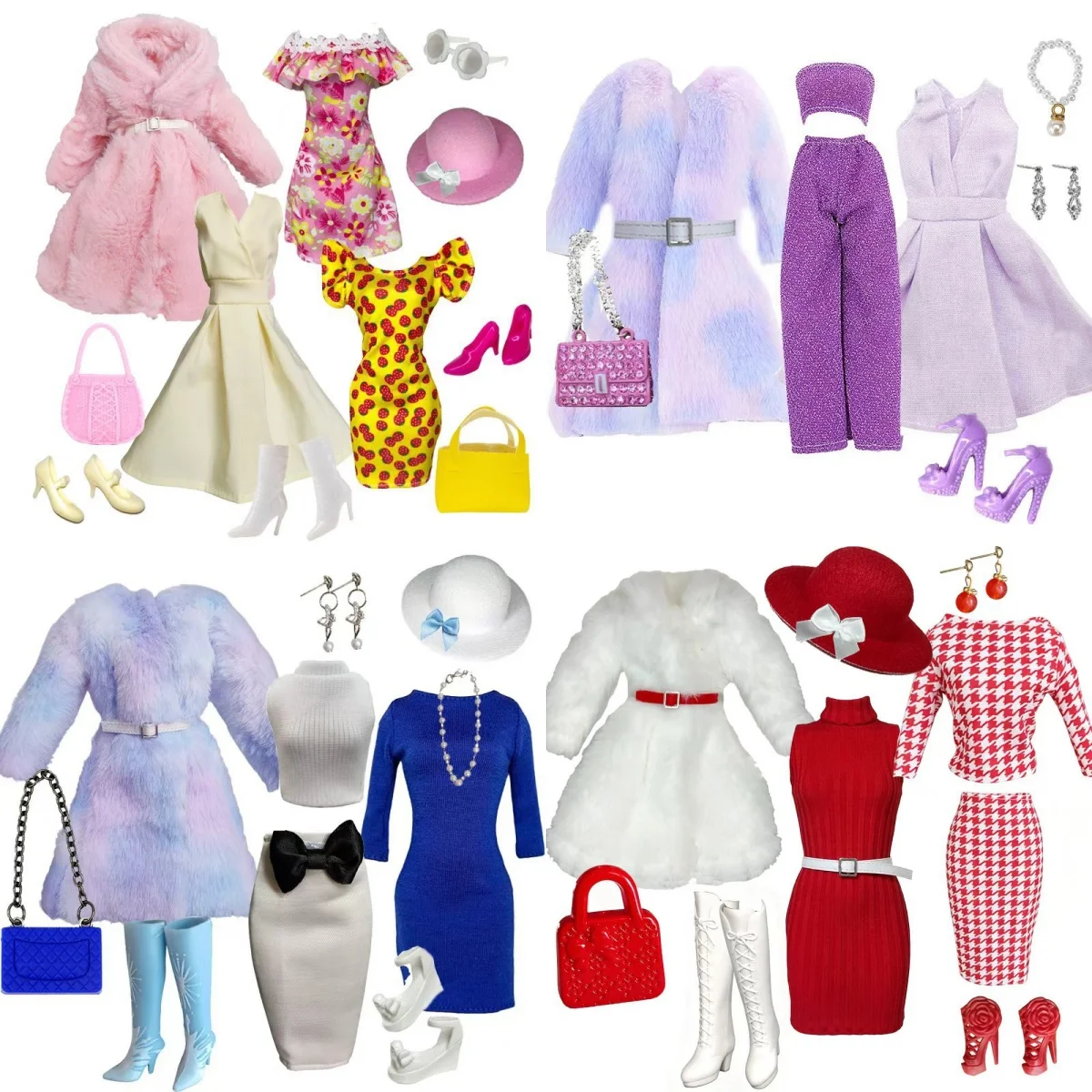 8 Styles Fashion Sweet Winter Faux Fur Coats+Elegant Dress+Shoes+Handbag Set For 1/6 FR Babi Supermodel Doll Dress Up Clothes
8 Styles Fashion Sweet Winter Faux Fur Coats+Elegant Dress+Shoes+Handbag Set For 1/6 FR Babi Supermodel Doll Dress Up Clothes