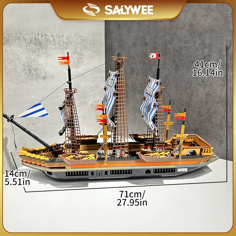 SALYWEE Pirate Ship Building Block Model, SALYWEE Nautical Adventure DIY Kit, Desk Decoration Perfect Gift for Adult Hobbyists
SALYWEE Pirate Ship Building Block Model, SALYWEE Nautical Adventure DIY Kit, Desk Decoration Perfect Gift for Adult Hobbyists