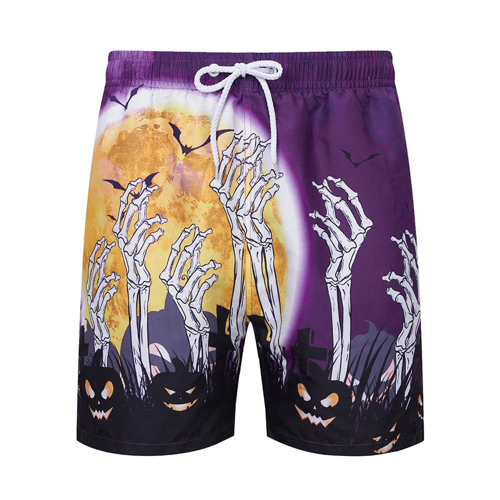 Men's quick-drying beach shorts with skull fingerprints pattern, lightweight and comfortable double-layer underwear with pockets
Men's quick-drying beach shorts with skull fingerprints pattern, lightweight and comfortable double-layer underwear with pockets