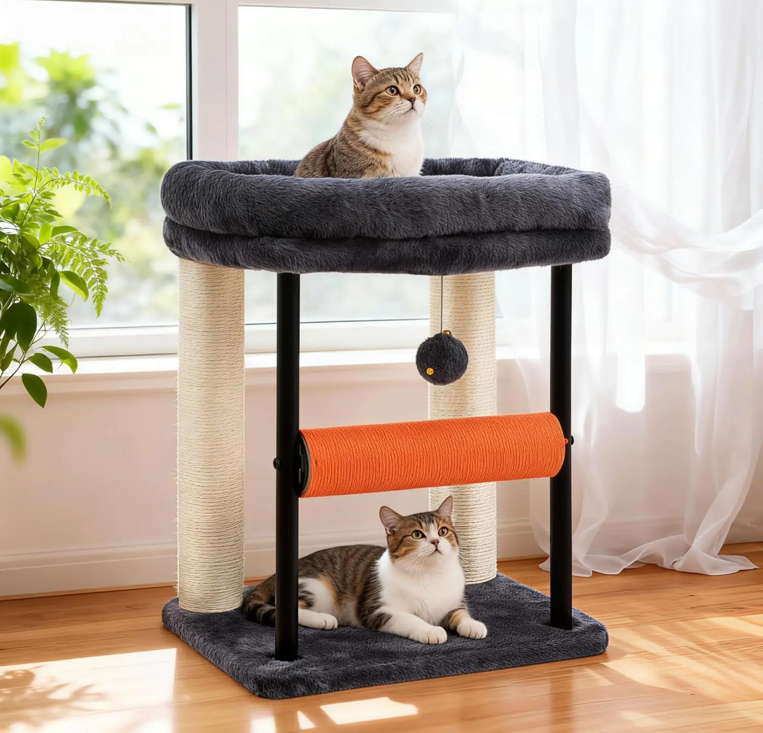 Cozy Cat Tree with Scratching Posts Bed and Toy for Indoor Kittens 18 Inches Gray
Cozy Cat Tree with Scratching Posts Bed and Toy for Indoor Kittens 18 Inches Gray