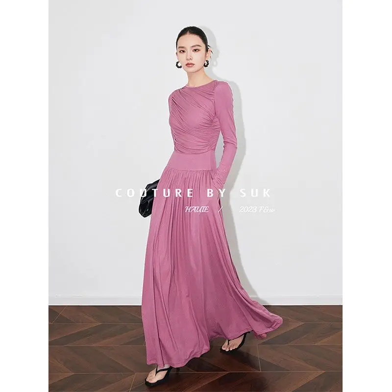 Shpmishal 2023 Autumn/Winter New Knitted Long Sleeved Dress Women's Round Neck Folded Spliced Slim Fit Dress Female Clothing
Shpmishal 2023 Autumn/Winter New Knitted Long Sleeved Dress Women's Round Neck Folded Spliced Slim Fit Dress Female Clothing