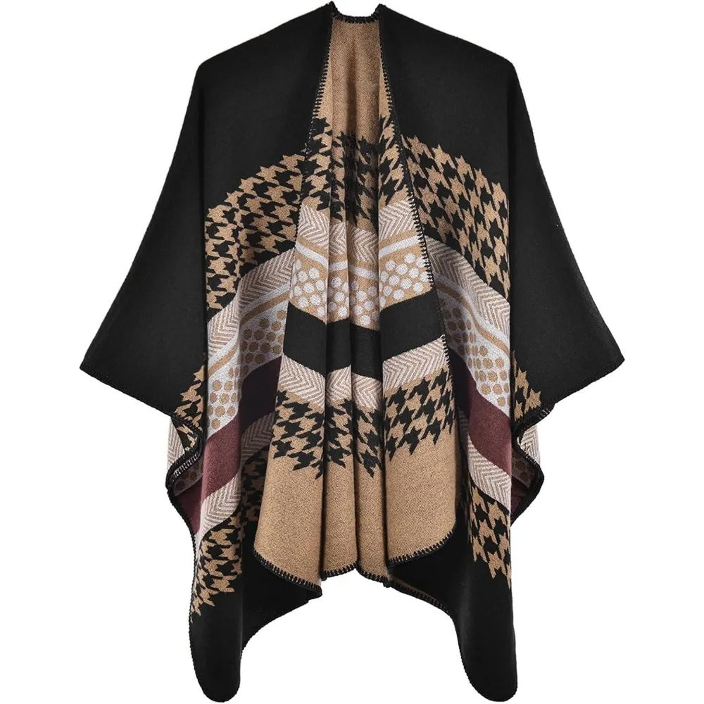 Women's shawl, front open cape, oversized sweater, autumn and winter casual open cape
Women's shawl, front open cape, oversized sweater, autumn and winter casual open cape