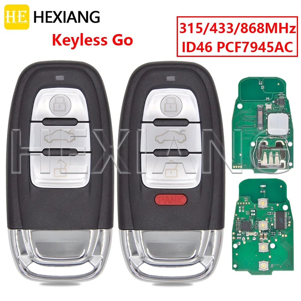 DR Keyless Go 4G0959754J ID46 PCF7945AC Chip 315/433/868MHz Car Remote Key 8T0959754K For Audi A4 A5 A6 A7 S5 Q5 2010-2018
DR Keyless Go 4G0959754J ID46 PCF7945AC Chip 315/433/868MHz Car Remote Key 8T0959754K For Audi A4 A5 A6 A7 S5 Q5 2010-2018