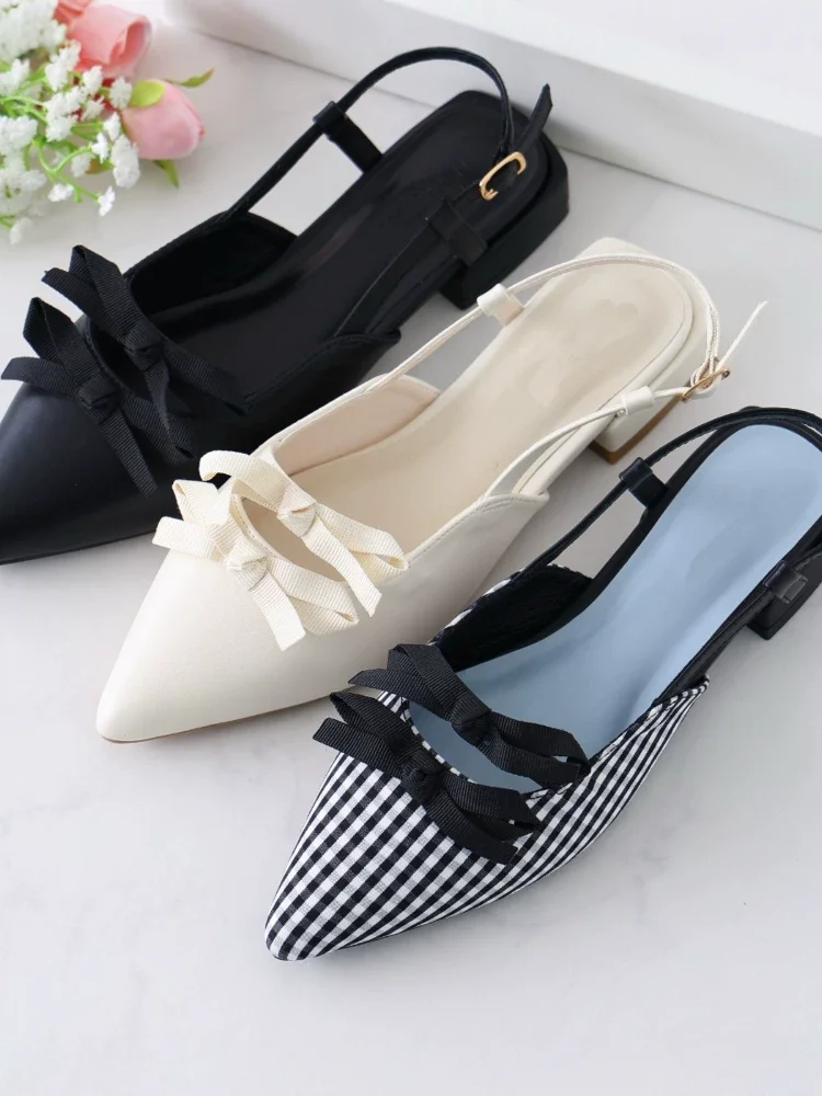 Summer New French Style Women's Single Shoes Fashion Versatile Ins Checkered Bow Pointed Sandals Mary Jane Shoes Ballet Shoes
Summer New French Style Women's Single Shoes Fashion Versatile Ins Checkered Bow Pointed Sandals Mary Jane Shoes Ballet Shoes