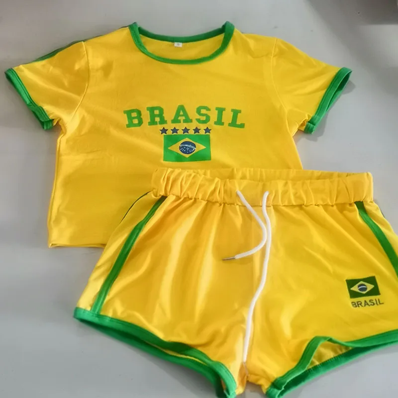 2000s Aesthetic BRASIL Letter Print T-Shirt Shorts Suit Women Vintage Grunge Short Sleeve Baby Tees Summer Crop Top Y2k Clothes
2000s Aesthetic BRASIL Letter Print T-Shirt Shorts Suit Women Vintage Grunge Short Sleeve Baby Tees Summer Crop Top Y2k Clothes
