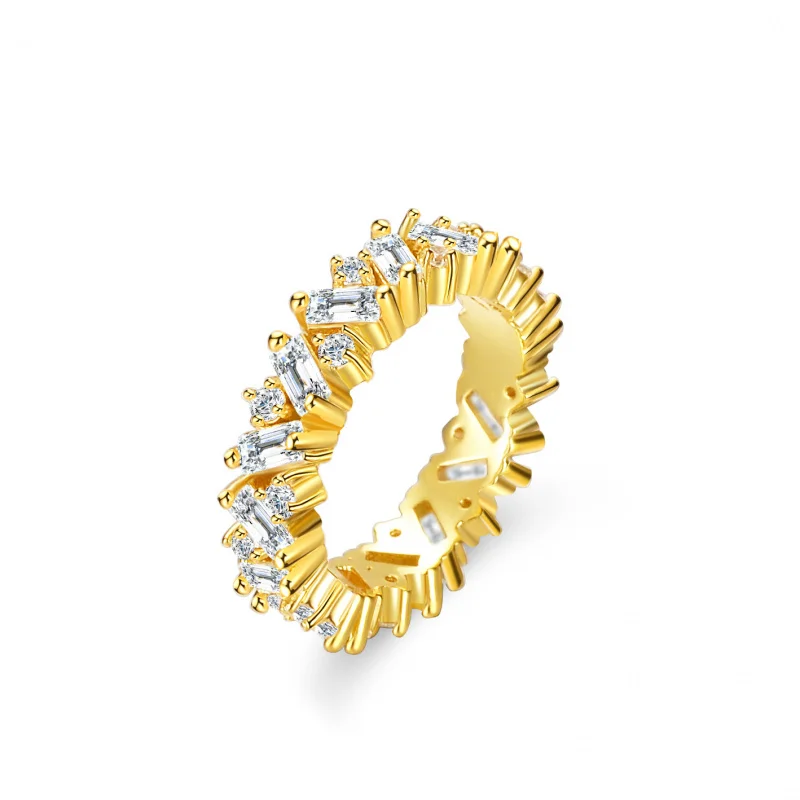 S925 Silver Ring Women's European and American Style Rectangular 18K Gold Plated-borde
S925 Silver Ring Women's European and American Style Rectangular 18K Gold Plated-borde