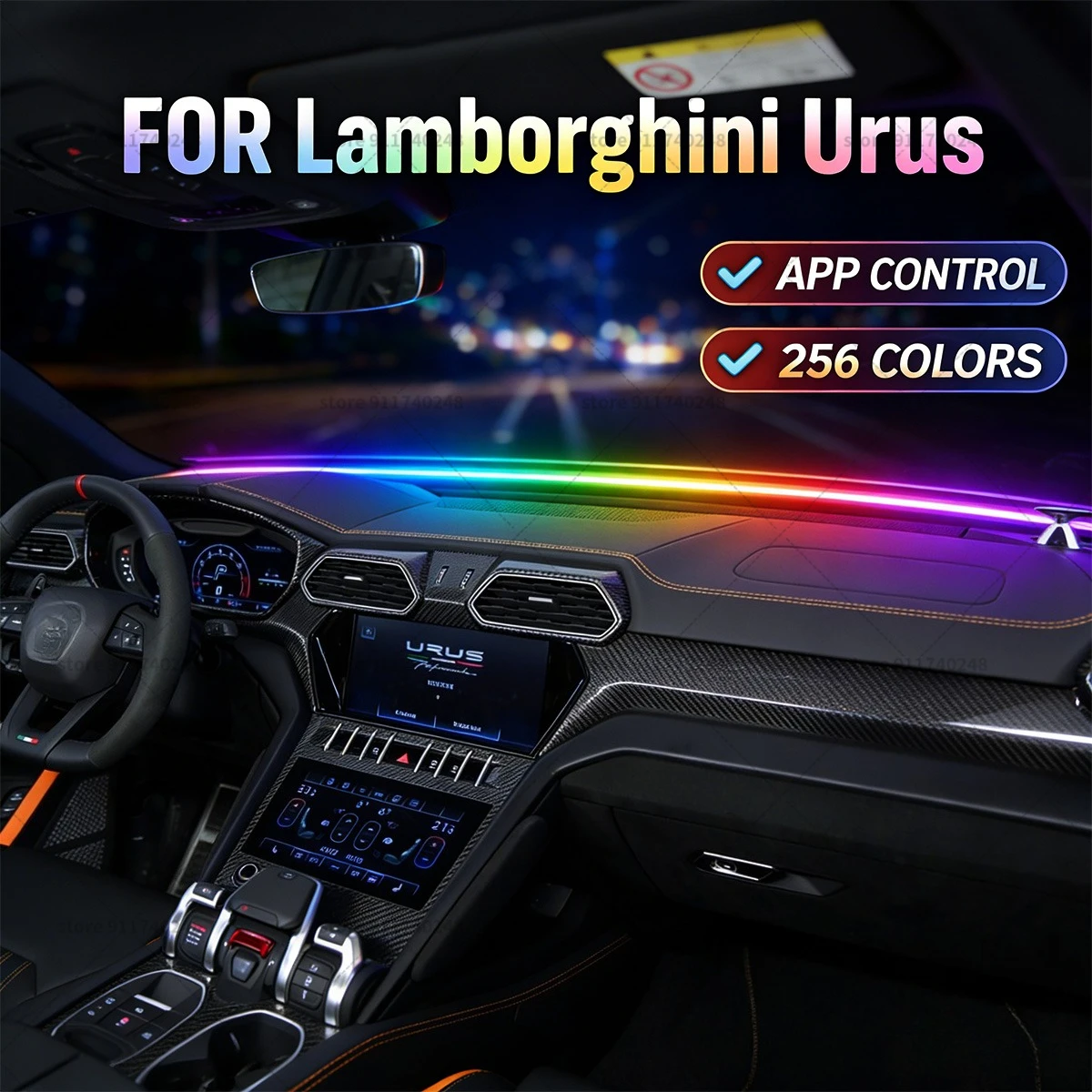 For Lamborghini Urus Automotive decoration light strip, colorful acrylic front windshield soundproofing strip, ambience light
For Lamborghini Urus Automotive decoration light strip, colorful acrylic front windshield soundproofing strip, ambience light