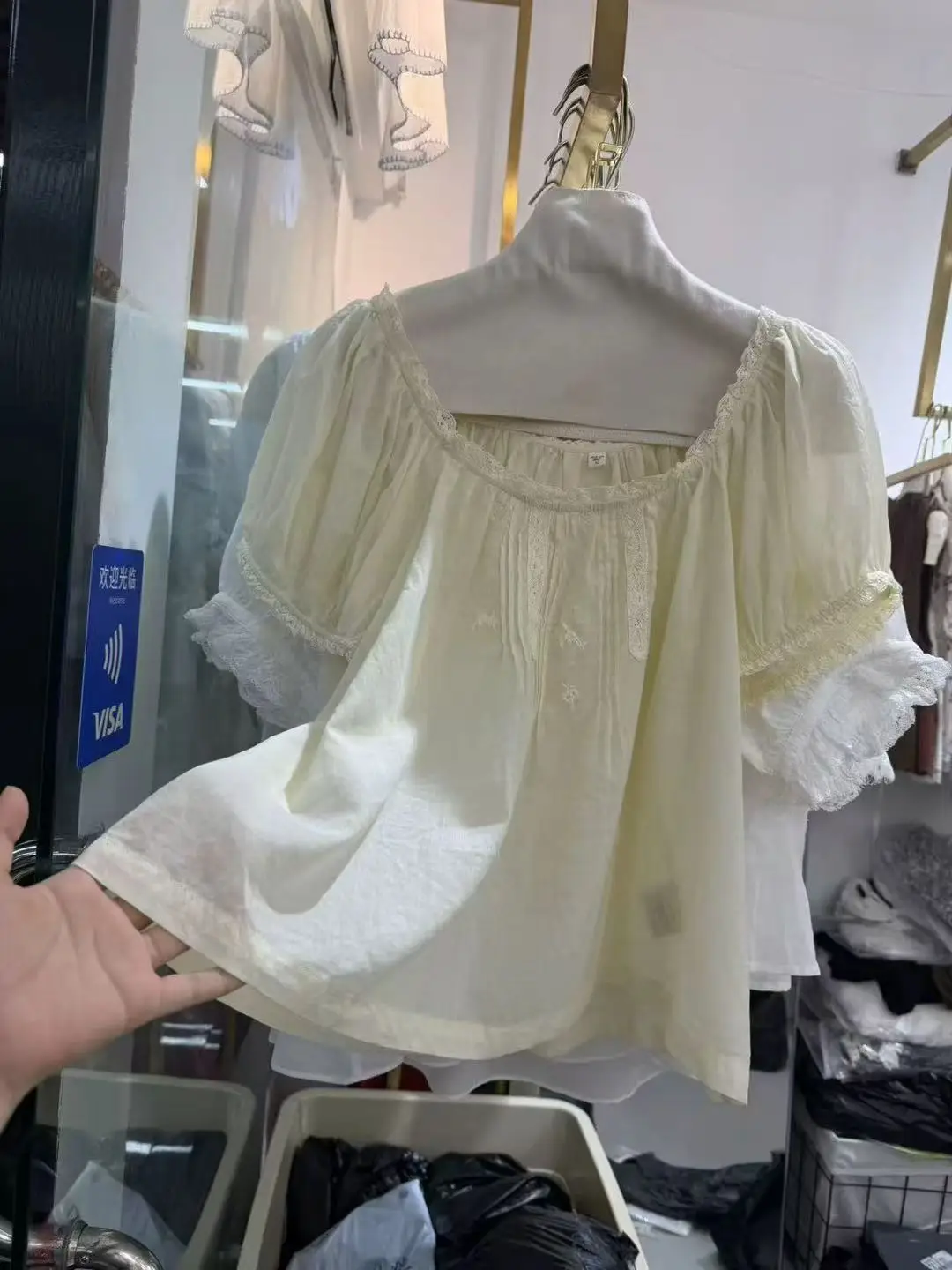 Summer 2026 Women Yellow Shirt Lace Spliced Round Neck Short Sleeve Casual Cotton Blouse Tops
Summer 2026 Women Yellow Shirt Lace Spliced Round Neck Short Sleeve Casual Cotton Blouse Tops