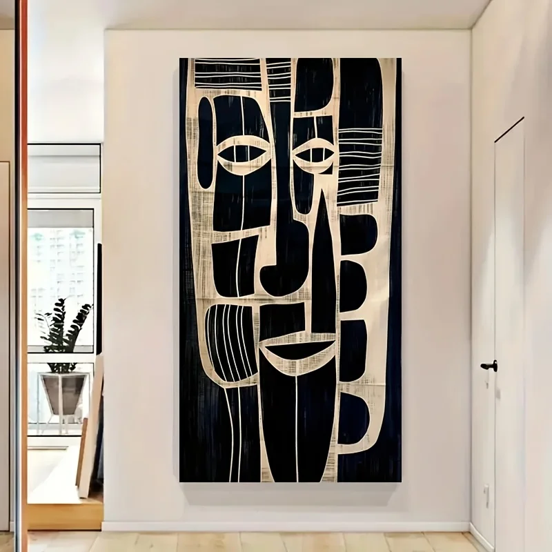 Large Unframed Canvas Art Modern African Tribal Mask Design, Black & White Accents, Wall Decor for Living Room or Bedroom
Large Unframed Canvas Art Modern African Tribal Mask Design, Black & White Accents, Wall Decor for Living Room or Bedroom