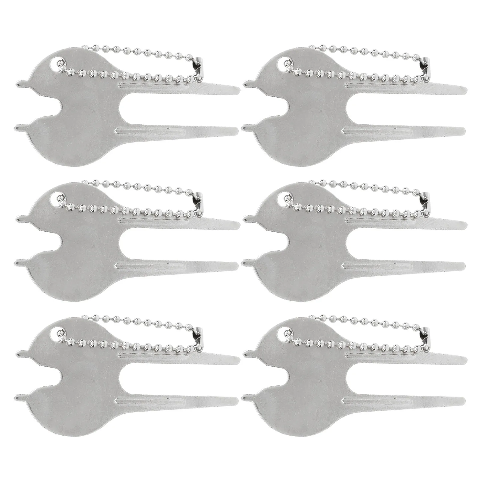 6Pcs Golf Green Divot Tool Portable Zinc Alloy Lawn Repairing Fork Ball Marker Accessory 
6Pcs Golf Green Divot Tool Portable Zinc Alloy Lawn Repairing Fork Ball Marker Accessory
